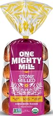One Mighty Mill Whole Wheat Cinnamon Raisin Bagels, 100% Organic, Fresh-Milled, Stone-Ground Flour - No Preservatives or Arti