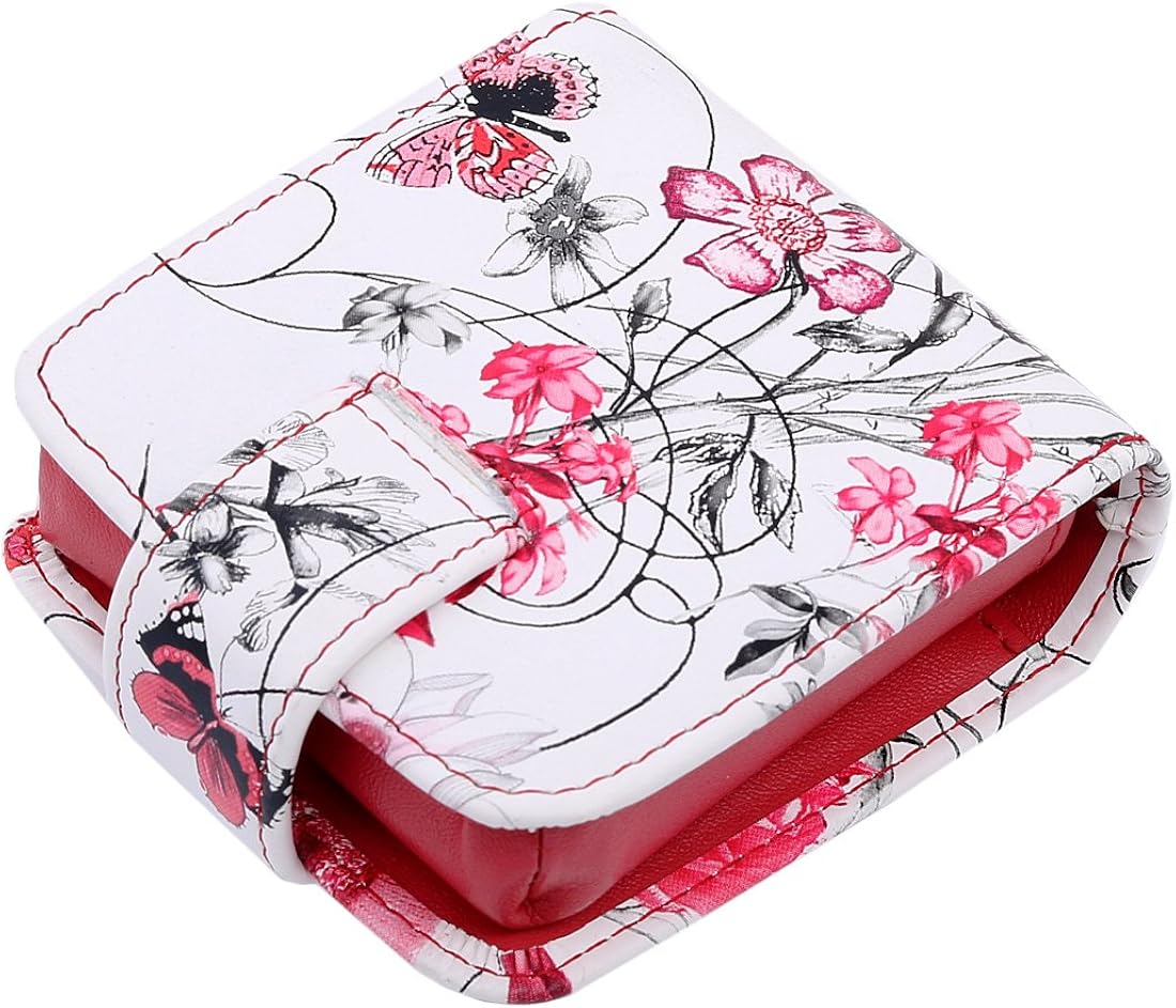 kilofly Genuine Leather Double Lipstick Case Cosmetic Makeup Holder + Gift Box, Flower 02 - Image 4