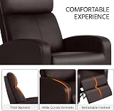 Yaheetech Recliner Armchair Brown PU Leather Footrest Adjustable Backrest Sofa view 6