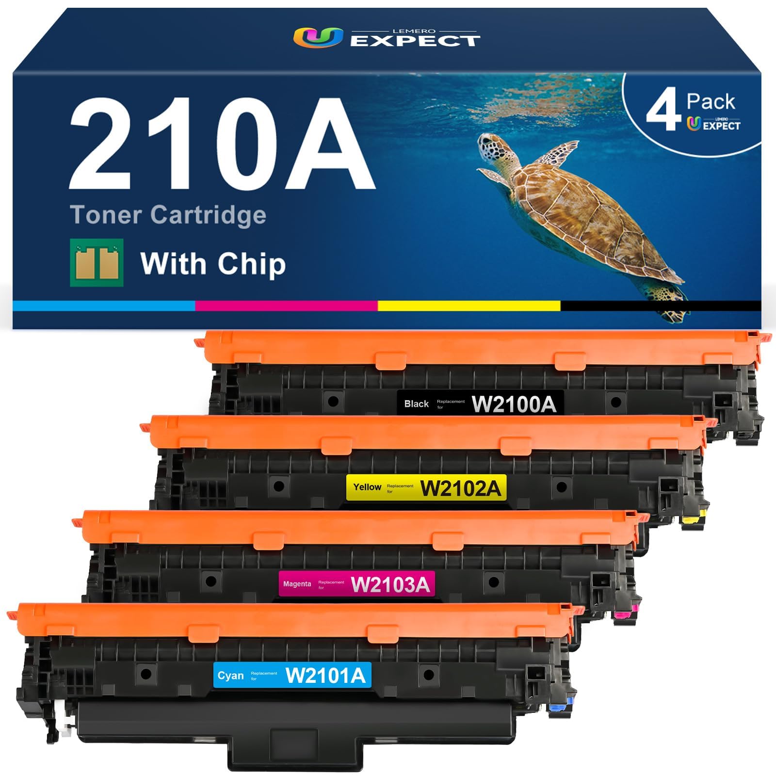 210A Toner Cartridge 4 Pack with Chip Compatible