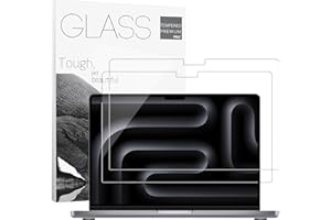 YONGMAI 2Pack 9H Hardness Tempered Glass Screen Protector for MacBook Pro 14" 2023 (M3 / M3 Pro / M3 Max,M2 Pro /M2 Max /M1 Pro /M1 Max) A2442, Bubble Free, Ultra Thin HD Transparency, Anti Scratch