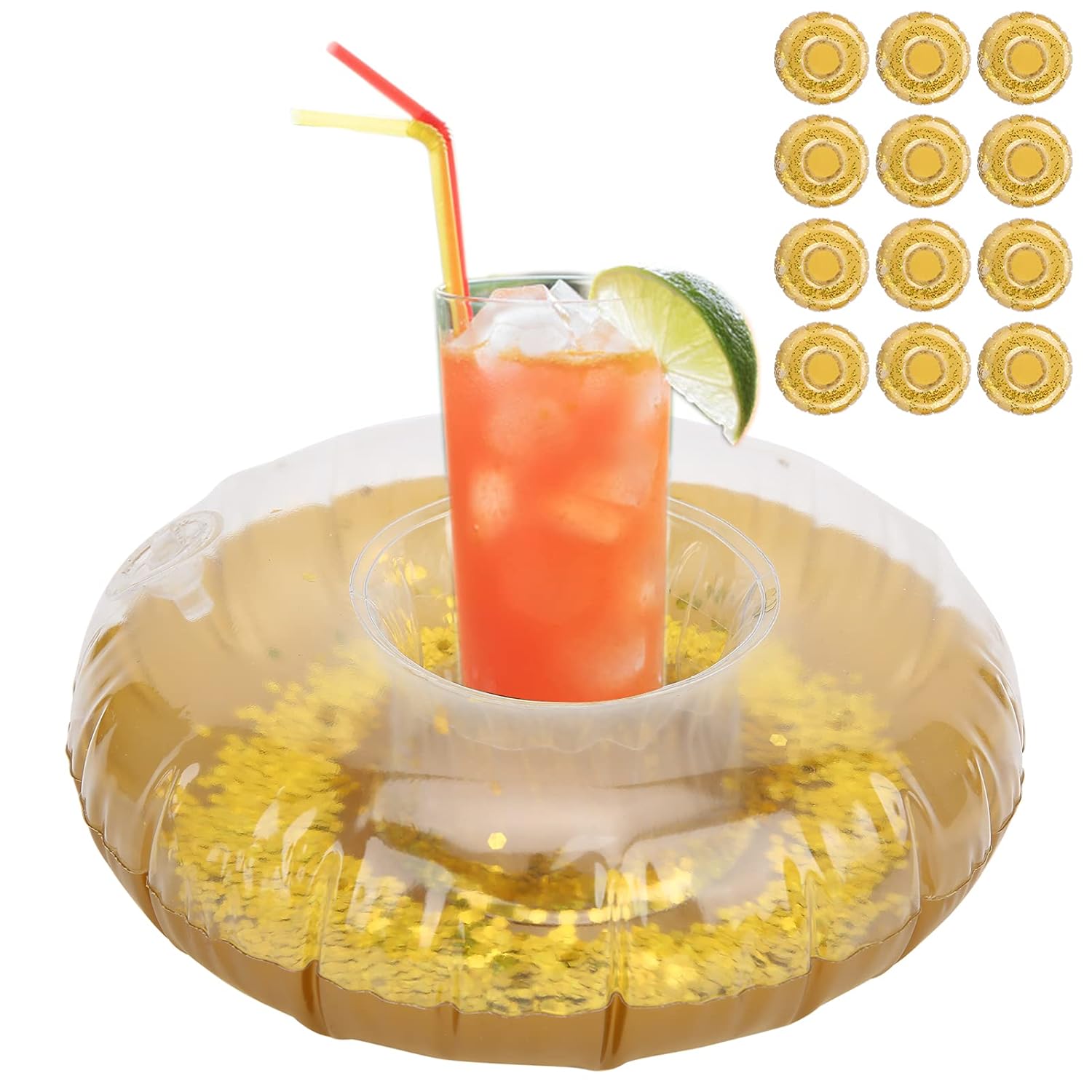 Pool Floats, Drink Floaties 12Pcs Decorative Compact for Spa for