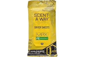 Hunters Specialties Scent-A-Way Dryer Sheets - Re-Sealable 15 Sheets Pack No Residue Odorless/Fresh Earth Scent for All Fabrics & Hunting Clothes