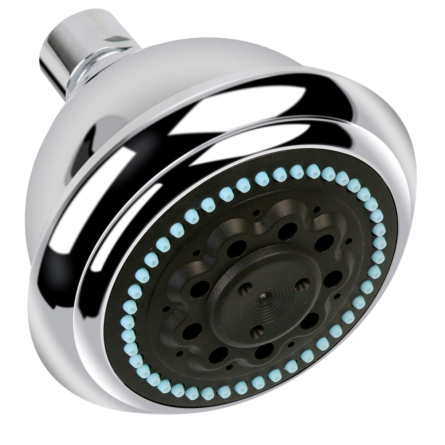 Shower-Head High Pressure 2018 NEWEST - 4.3” Rainfall Shower Head Adjustable Brass Swivel Ball Joint Fixed Showerhead with Removable Water Filter - Water-saving High-Flow Wall Showerhead - 5Modes