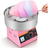 VEVOR Cotton Candy Machine Commercial, 1000W Electric Candy Floss Maker, Easy Use with 15 inch Stainless Steel Bowl and Sugar Scoop, Makes Hard Candy for Home Kids Birthday, Family Party, Pink