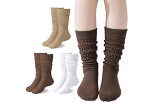 Mini angel Slouch Socks Girls Scrunch Socks Kids Knee High Socks Soft Warm Stacked Boot Socks 2/3 Pairs