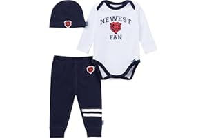 Gerber NFL baby-boys 3-piece Onesie Bodysuit, Active Pant and Cap Set