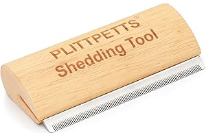 PLITTPETTS Dog Brush for Shedding, Deshedding Grooming Tool for Dogs, Cats & Horses, Dog Grooming Brush Pet Hair Removal Tool Painlessly Remove for All Hair Types, 5.2 Inch Ergonomic Handle