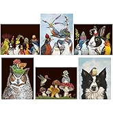 Hester & Cook Vicki Sawyer Thank You Cards - Blank Animal Greeting Cards Boxed Set with Envelopes 6 Each - Made in USA