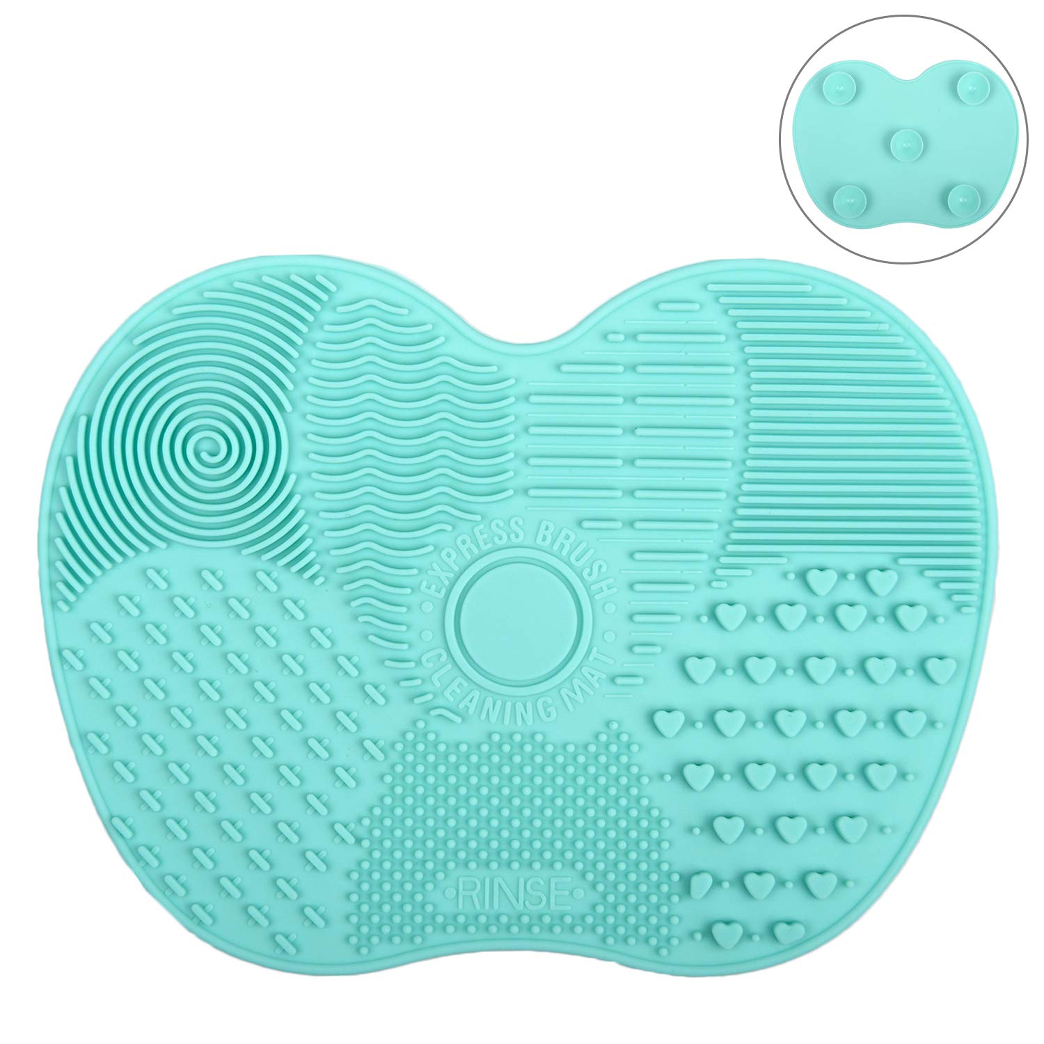 Tenmon Makeup Brush Cleaning Mat, Silicone, Suction Cup Portable Makeup Brush Cleaning Tool, 2 Colors, Small (Green): Beauty