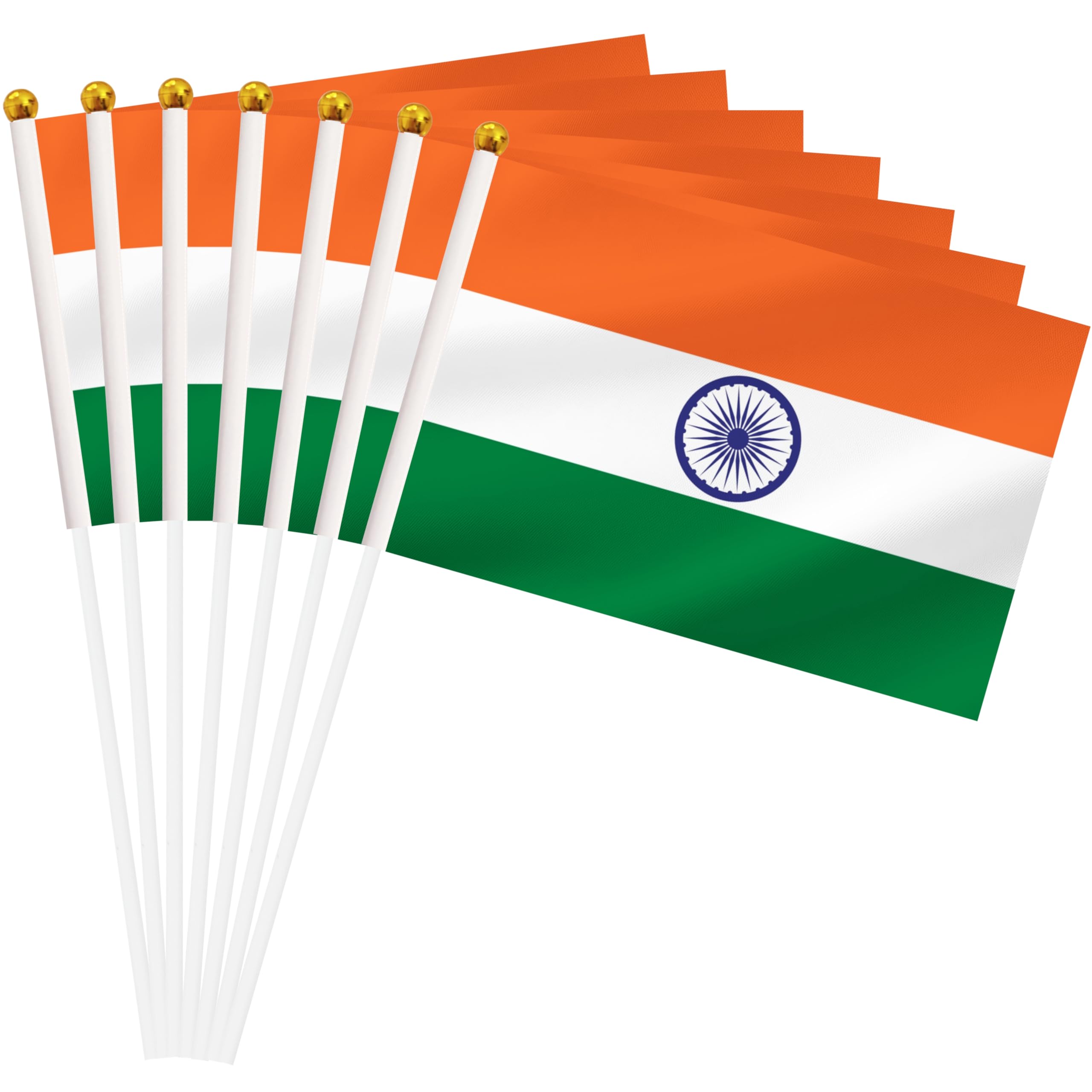 Photo 1 of Yamiuo 50 Pack India Mini Stick Flag, Indian Hand Held Small Miniature Stick Flag, National Country Flag for Party Decorations, Outdoor Decoration, Festival Events Celebration, World Cup, Sports Events, International Festival (India)