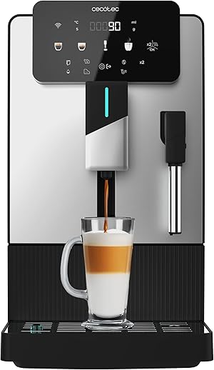 Cecotec Kompakte Kaffeevollautomat mit Dampferzeuger Cremmaet Steam Latte Art. 19 Bar, Thermoblock, Plug&Play, Kegelmahlwerk, 5 Stufen, 1,1L Wassertank, 150g Kaffee, Automatische Reinigung