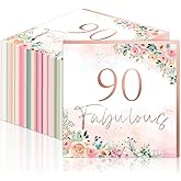 50pcs Fabulous Rose Gold Floral Paper Napkins - Happy 90th Birthday Party Supplies for Women