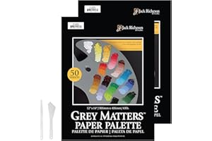 Jack Richeson Grey Matters Disposable Paper Palette 12” x 16”, 2 Pack, Includes 2 Palette Knives