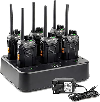 Retevis RT27 Walkie Talkies 6 Pack Long Range 6-Way Charger PMR446