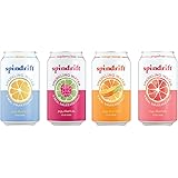 Spindrift Sparkling Water, 4 Flavor Variety Pack, Made with Real Squeezed Fruit, 12 Fluid Ounce Cans, Pack of 20 Seltzer Water Cans
