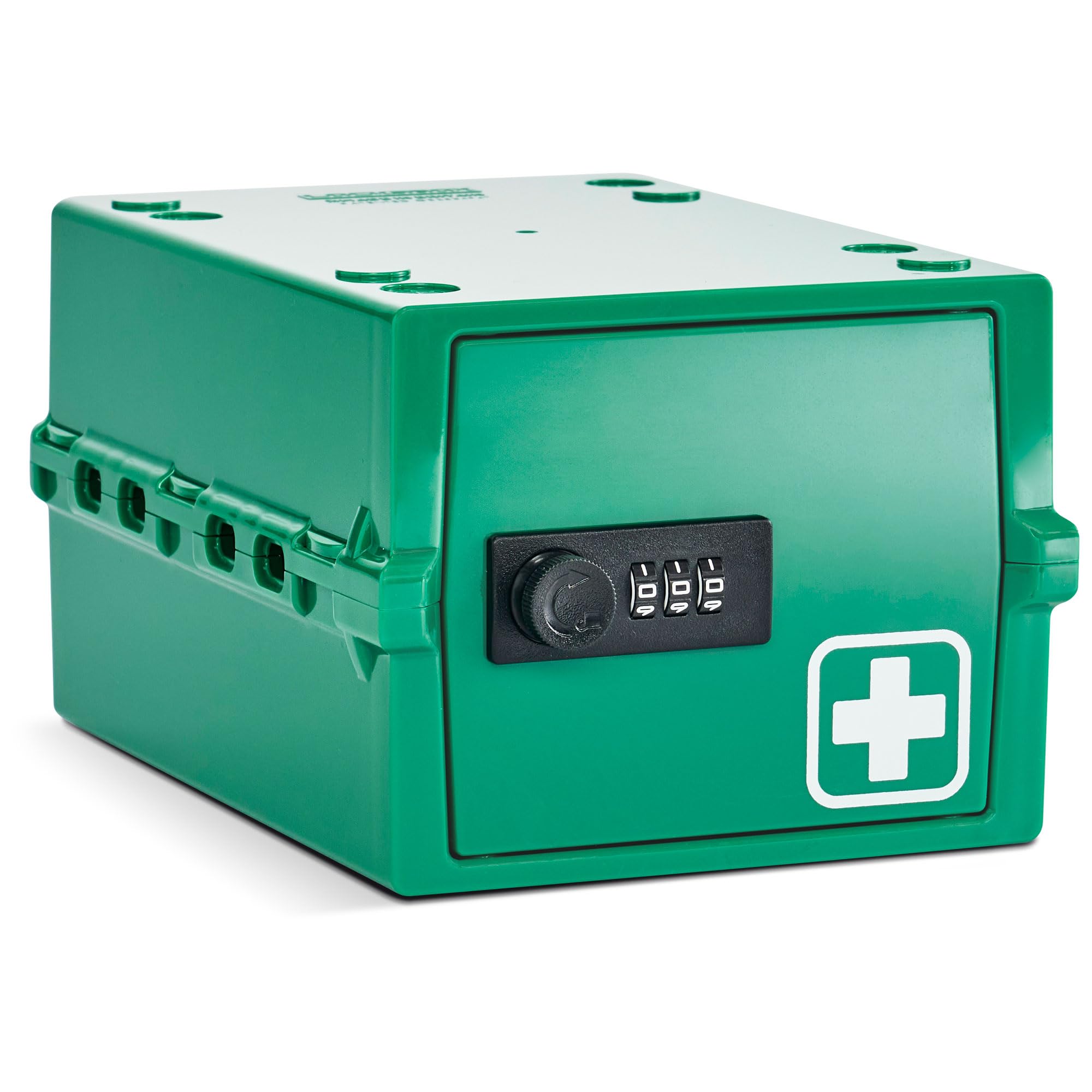 Lockabox Mini™ | Small Lockable Box with Combination Lock (3L) | Compact Storage Lock Box for Small Medicines, Snacks & Mobile Phones | External Size 22.3 x 15.4 x 12 cm (Medi Green, Mini)