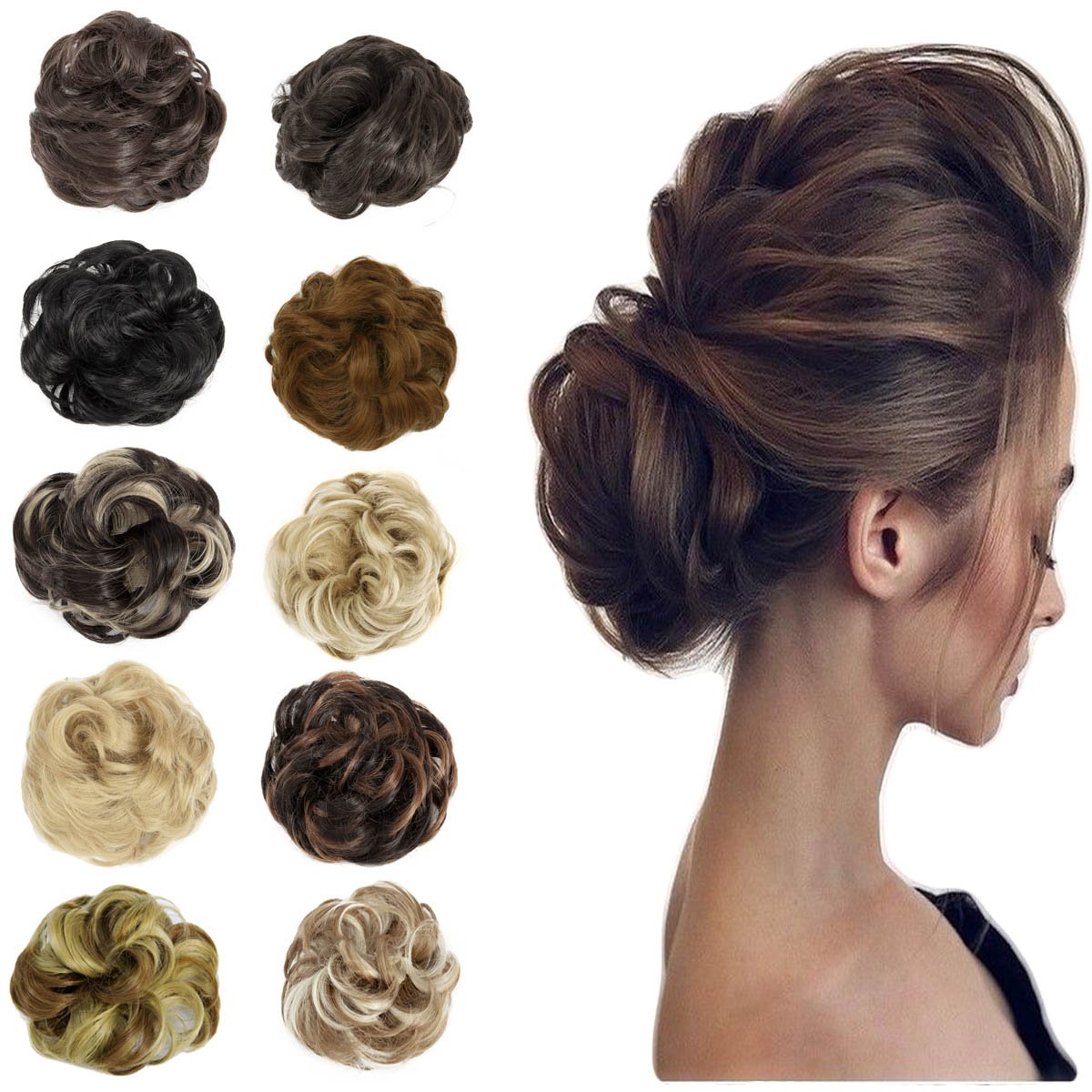 Amazon Com Women S Hair Scrunchies Bun Big Flower Hairpiece