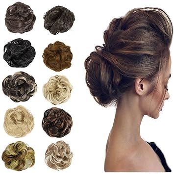 Amazon Com Women S Hair Scrunchies Bun Big Flower Hairpiece