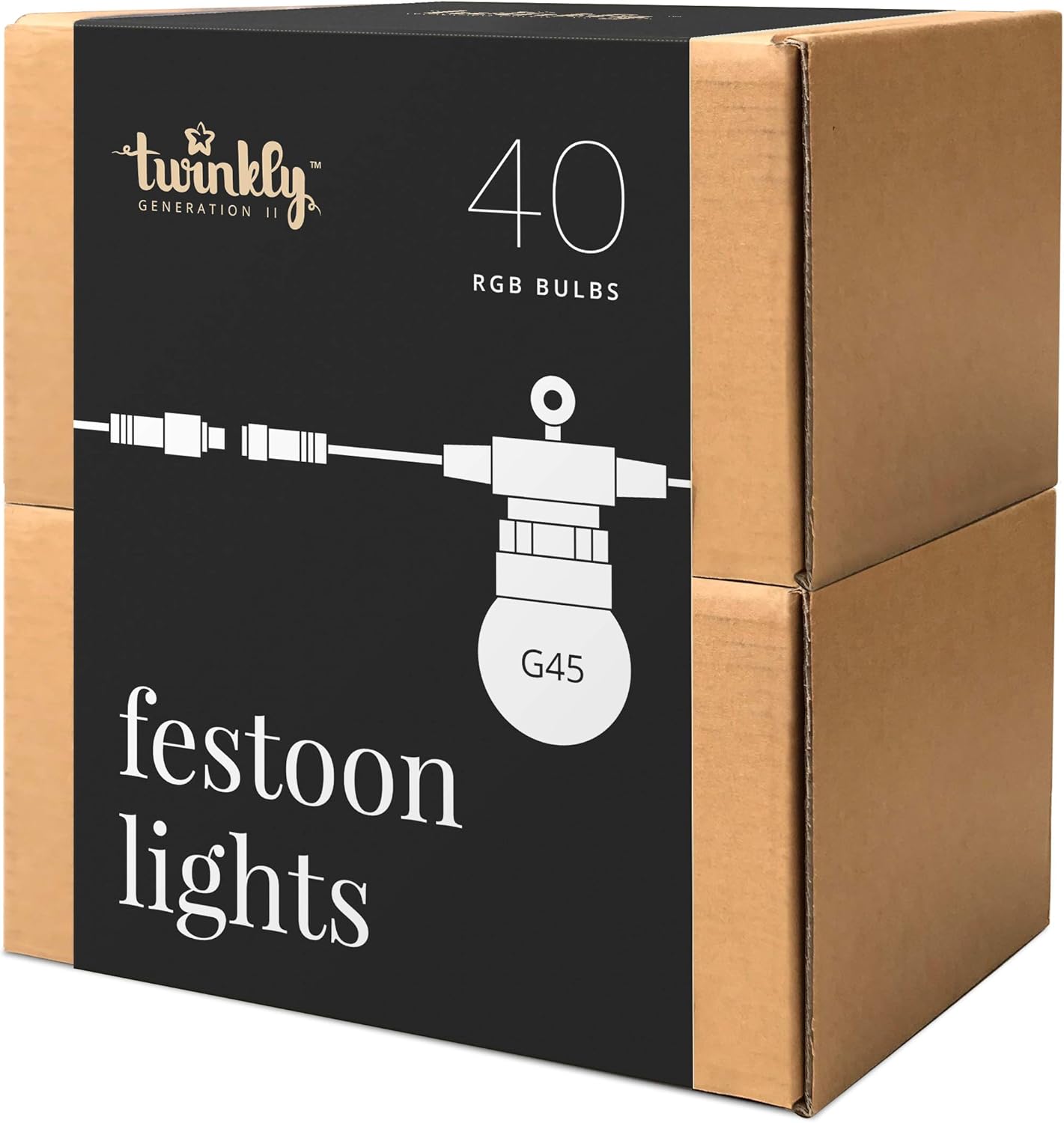 Twinkly Festoon LED String Lights App Controlled Indoor and Outdoor