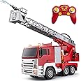 WEMOKA 13 Channel RC Fire Truck Toy, 2.4G Large Remote Control Firetruck with Lights, Siren Sounds, Water Spraying, RC Car for Kids Boys 16.5"