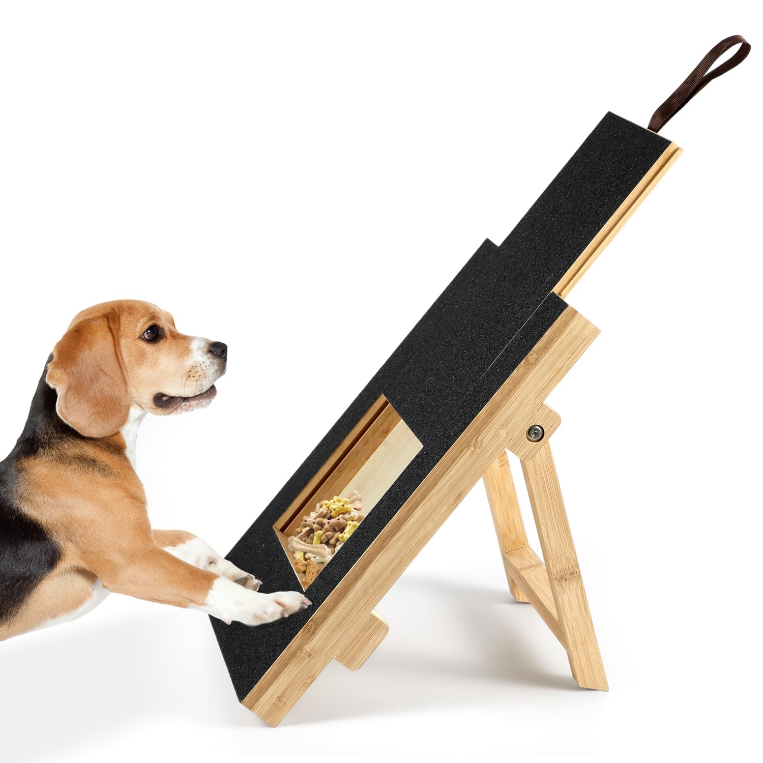 Dog Scratch Pad, Wooden Dog Grinder Scratch Pad for Nails with Snack Box Dog Nail Scratch Square Trimmer Dog Nail File Scratch Pad Nail Trim Toy for Large, Medium Small Dogs Pets Nail Care