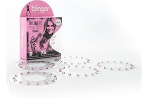 blinger® Limited Edition Refill Pack - Promise | 75 Precision-Cut Glass Crystals (5 Discs) | Hair Safe Adhesive - Bling In, Brush Out | blinger® Styling Tool Not Included | Light Rose 5 MM