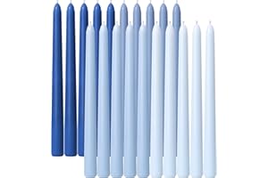 Viyffo 10 Inch Taper Candles Blue Set of 20 Unscented, Dripless, Smokeless Long Tall Tapered Candlesticks Wedding Home Decor Dinner-Natural Color Series