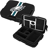 FOCO NFL Unisex-Adult Officially Licensed Team Color Stripe Primary Logo Football Leak Proof 5 Compartment Bento Lunch Box - Philadelphia Eagles