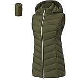 AceNest Womens Packable Puffer Vest Long Puffy Vest Bubble Winter Vest Hooded Vests Outerwear Lightweight