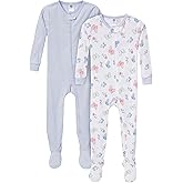 Gerber Baby Girls' 2-Pack Footed Pajamas-Closeout