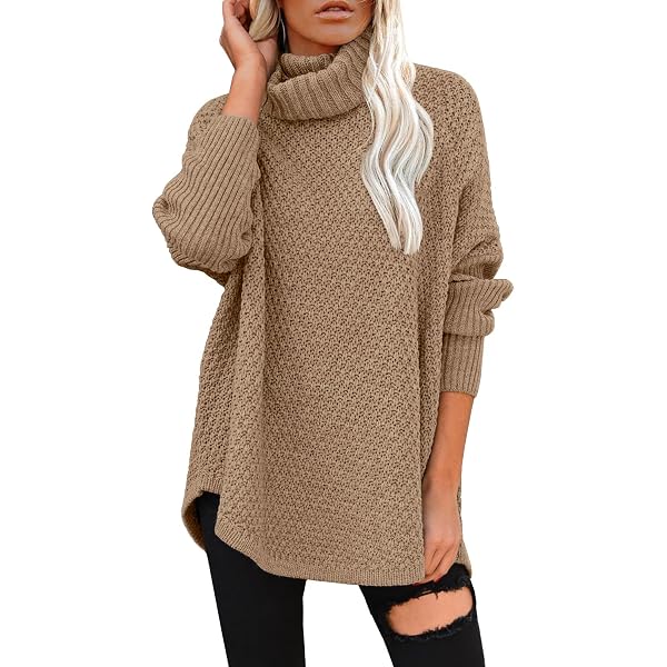 Woneta Women's V-Neck Off Shoulder Sweater - Loose Oversized Knit Pullover Top, Long Sleeve