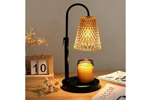 DIALAN'S Candle Warmer Lamp with Timer - Electric Candle Lamp Warmer with Adjustable Height Jar Candle Warmer Dimmable for Scented Jar Candles Vintage Home Decor Candle Lamp with 2 Bulbs Gifts for Women Mom