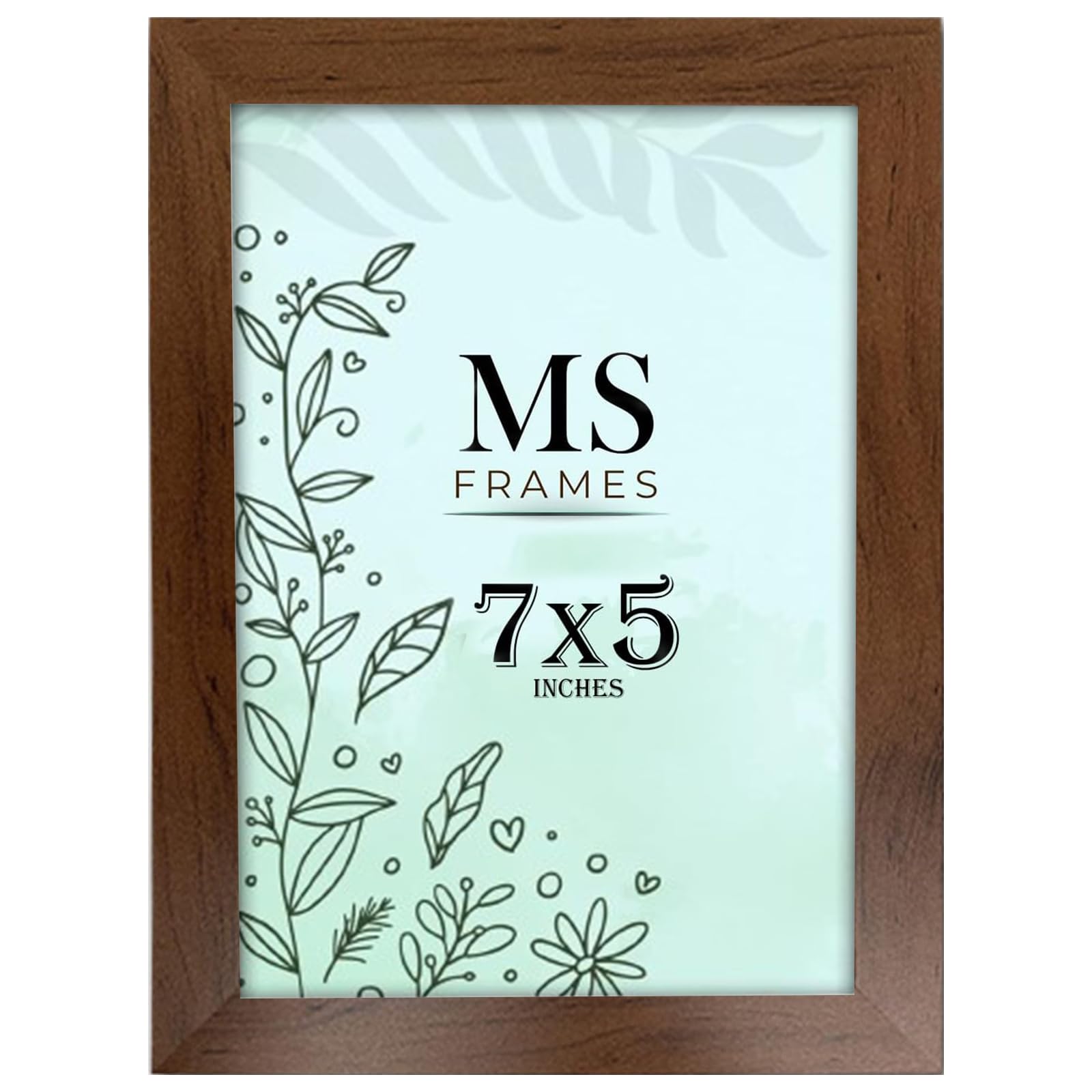 AI Decor 7x5 Inch Walnut Picture Frames (17.8x12.7 cm) Poster Frame - Clear Acrylic Display Poster MDF Wooden Portrait/Panoramic - Flat Wall Mount Hang Hooks & Free Tabletop Stand