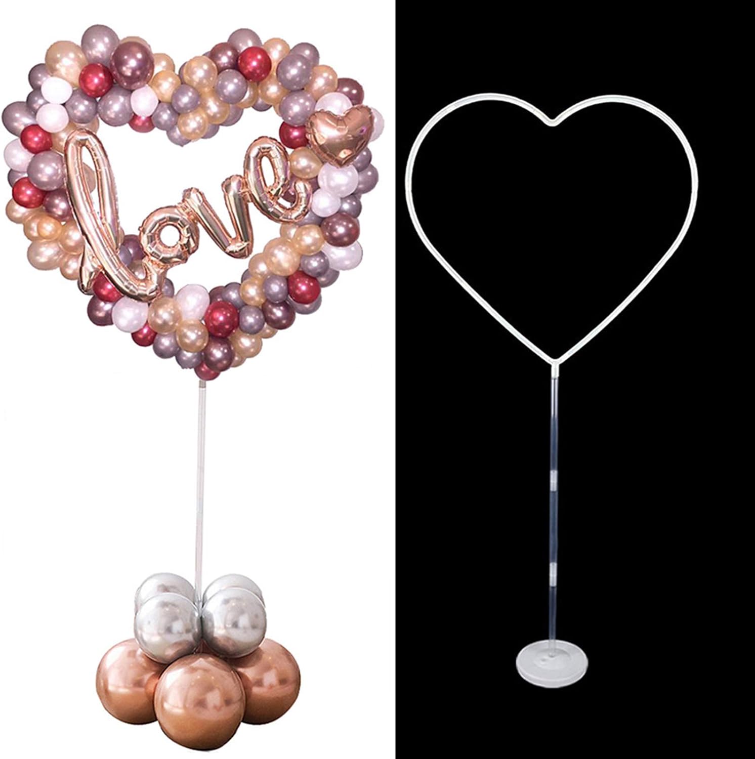 Focalmotors 1 Set Balloon Column Arch Kit, Heart Shape