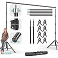 Julius Studio [Enhanced Heavy Duty] 12.5 x 10 ft. (W x H) Extra Large Adjustable Backdrop Stand Background Support, Metal Cap Head, Strong Stability No Shaking No Bending, Anti Slip Shoes, JSAG242
