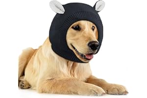 Dog Ear Muffs Noise Protection Knitted Dog Hats Pet Neck Ear Warmer for Winter Knitted Cap Anxiety Calm Down