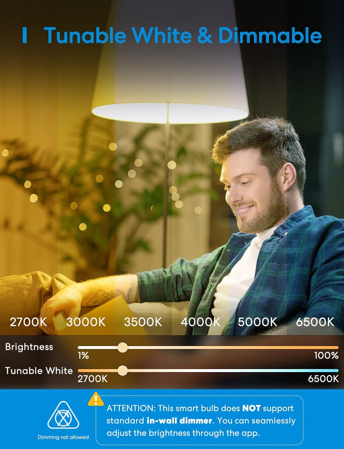 Meross Smart Light Bulb, BR30 Flood WiFi LED Bulbs Compatible with Apple HomeKit, Alexa, Google Assistant & SmartThings, Dimmable E26 Multicolor 2700K-6500K RGBCW, 1300 Lumens 100W Equivalent, 2 Pack