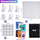 LET'S RESIN 25pc Chess Molds Set 3D Board & Pieces Epoxy Resin Kit view 2