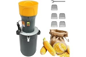 AUTENS Farm Grain Mill Grinder with 5 Filter Mesh Adjustable, Electric Feed Grain Grinder, for Wheat, Corn, Spice, Animal Fee