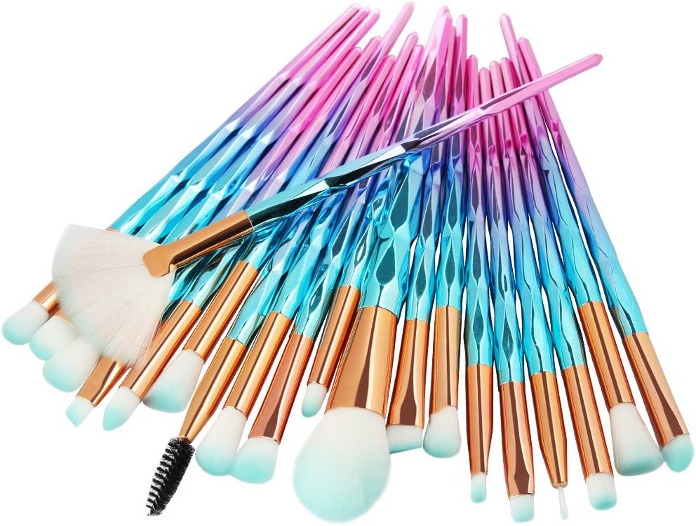 20Pc MAANGE Professional Makeup Brush Set Powder Foundation Eyeshadow Eyeliner Lip Cosmetic Brush Foundation Powder Blush Concealer Contour Brushes Set (PURPLE)