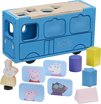 Peppa Pig 07222 Wooden School Bus: Toys 
