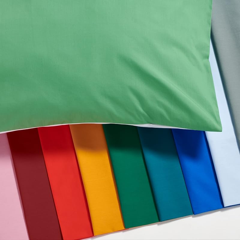 OSAMA Pantone™ Bettwäsche-Set für Doppelbett, 255 x 200 cm, 100% Percalle Baumwolle, 200 Fäden, 2 Quadrate, doppelseitig, Blau/Weiß