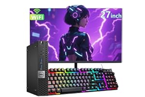 Dell OptiPlex 3040 Mini Desktop Computer PC, Windows 11 Pro, with 27 inch FHD Monitor, Core i5-6500, 8GB RAM, 256GB SSD, Mous