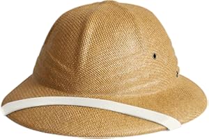 SAJUZEN 100% Straw Helmet Pith Sun Hat Summer Men Vietnam War Army Hat Dad Boater Bucket Hats Safari Jungle Miners Cap