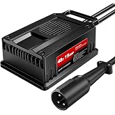 15 Amp 48 Volt Golf Cart Battery Charger, 48V Golf Cart Charger with 3-Pin Round Plug, Intelligent Charger, Club Car Charger for Lead-Acid Battery, Waterproof with Fan Design, Multi-Protection