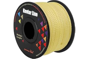 emma kites 100% Kevlar Braided String Utility Cord 100~2000lb High Strength, Abrasion/Flame Resistant, Tactical Survival Cord Fishing Tackle Assist Cord Model Rocket Paracord Trip Line Kite Bridles Camping Cordage
