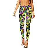 AOBUTE Womens Mardi Gras Leggings Valentine's Day Legging Tights