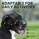 BRONZEDOG Dog Muzzle Adjustable Durable Metal Wire Basket for Large Dogs view 4