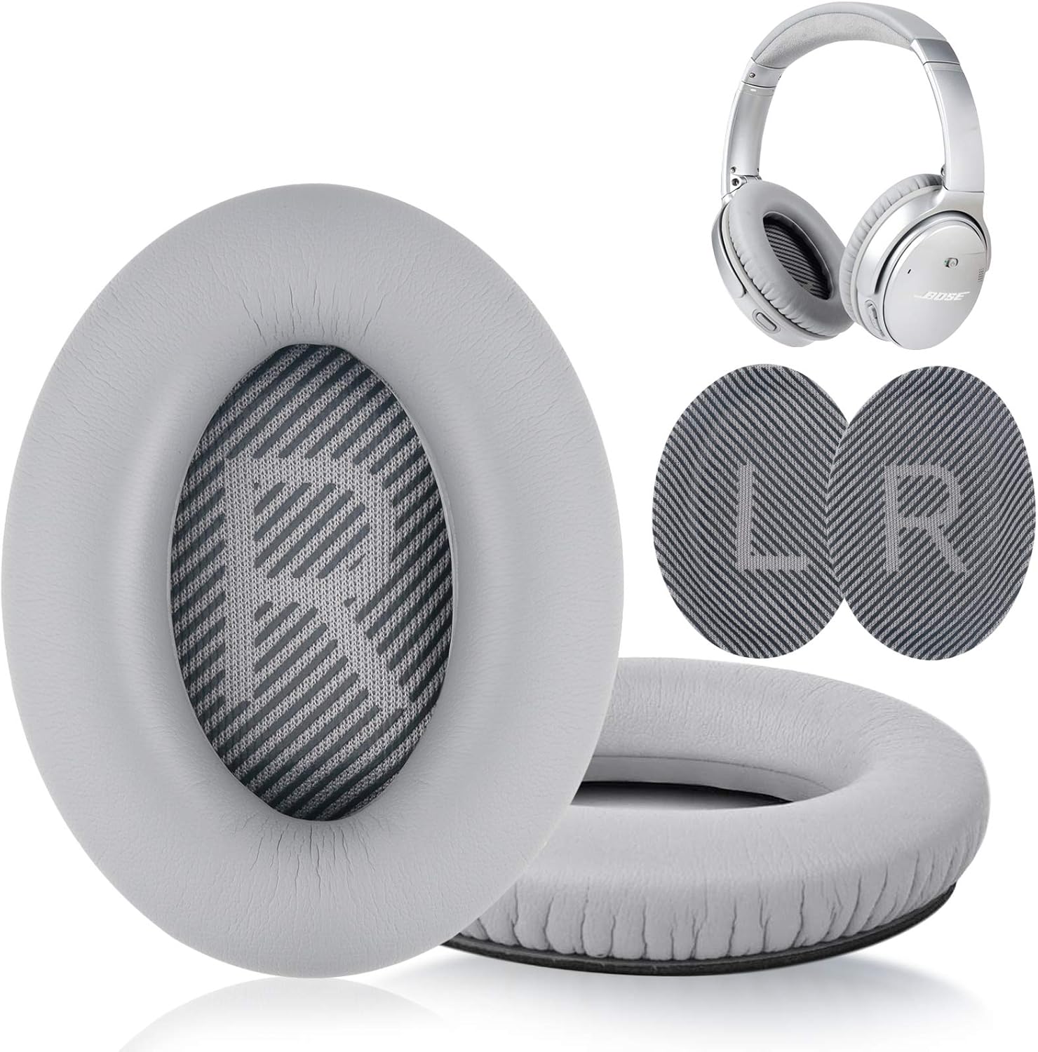 Bose Quiet Comfort 35 Replacement Ear Pads Cushions Earpads Accessories for Bose QC 35 /35II Made of Protein Lambskin Memory Foam (Gray): Electronics